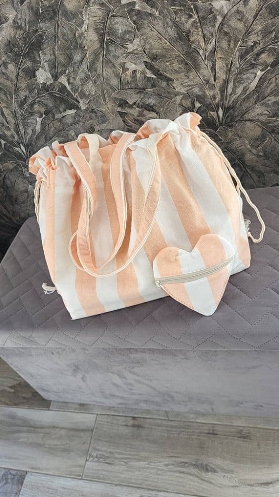 Sac de plage & pochette cœur